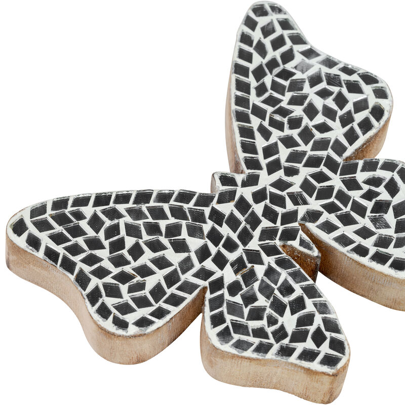 6" Mosaic Butterfly, White image number 5