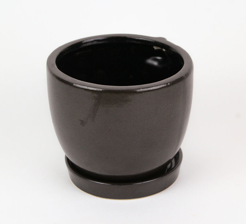 Brown Ceramic Face Planter Decorative Flower Pot Hand Painted Plant Holder Decor image number 2
