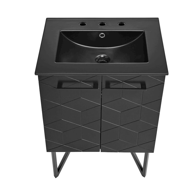 Annecy 24 in. Phantom Black Bathroom Vanity with 3-Hole Ceramic Sink Top image number 7