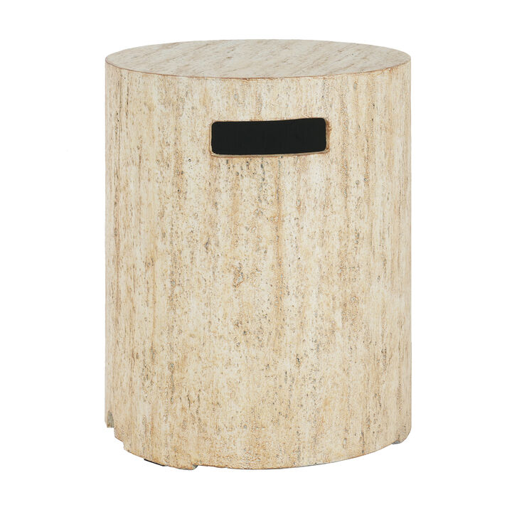 Christopher Knight Home Leora Modern Ribbed Concrete Round Propane Tank Cover