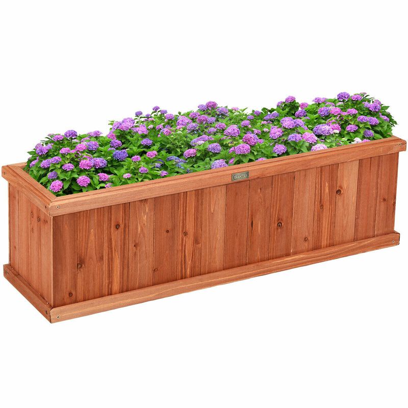Wooden Decorative Planter Box for Garden Yard and Window image number 2