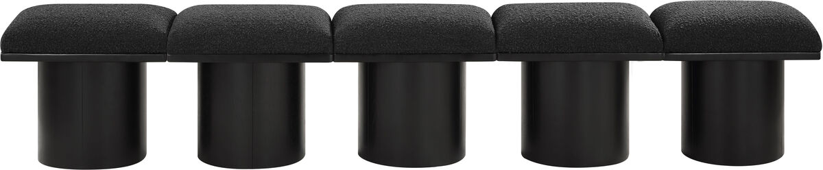 Meridian Furniture Pavilion Black Boucle Fabric Bench