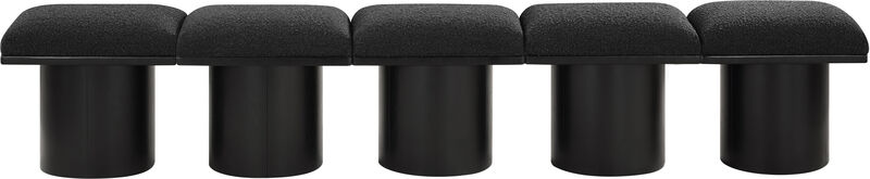Meridian Furniture Pavilion Black Boucle Fabric Bench