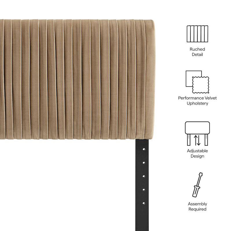 Eloise Stain-Resistant Performance Velvet Full Headboard image number 1