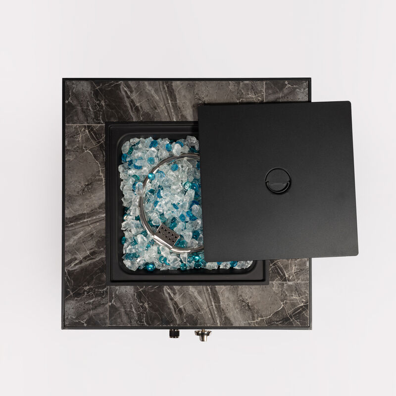 28 inch Outdoor Fire Pit Column, Propane Fire Column for Decor Gas Fire Pit Table Garden Corner Table with Fire