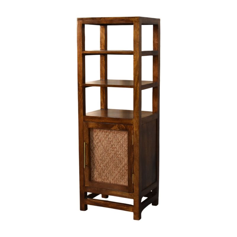 Artisan Furniture Solid Wood Chestnut Cane Door Display Unit, Brown image number 2