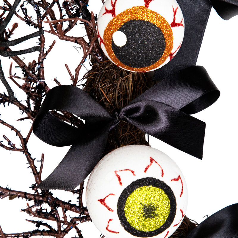 Eyeballs and Spiders Halloween Twig Wreath  24-Inch  Unlit image number 3