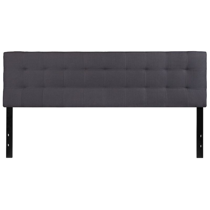 Flash Furniture Tufted Upholstered King Size Headboard in Dark Gray Fabric image number 0