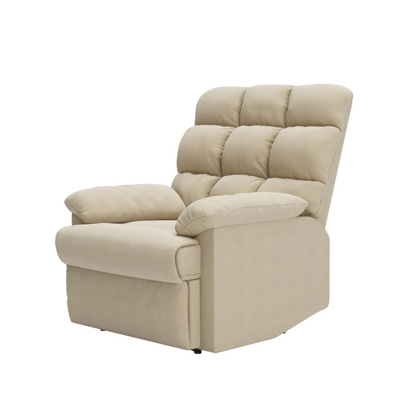 ProLounger Wall Hugger Recliner in Khaki Microfiber with Square Tufted Back