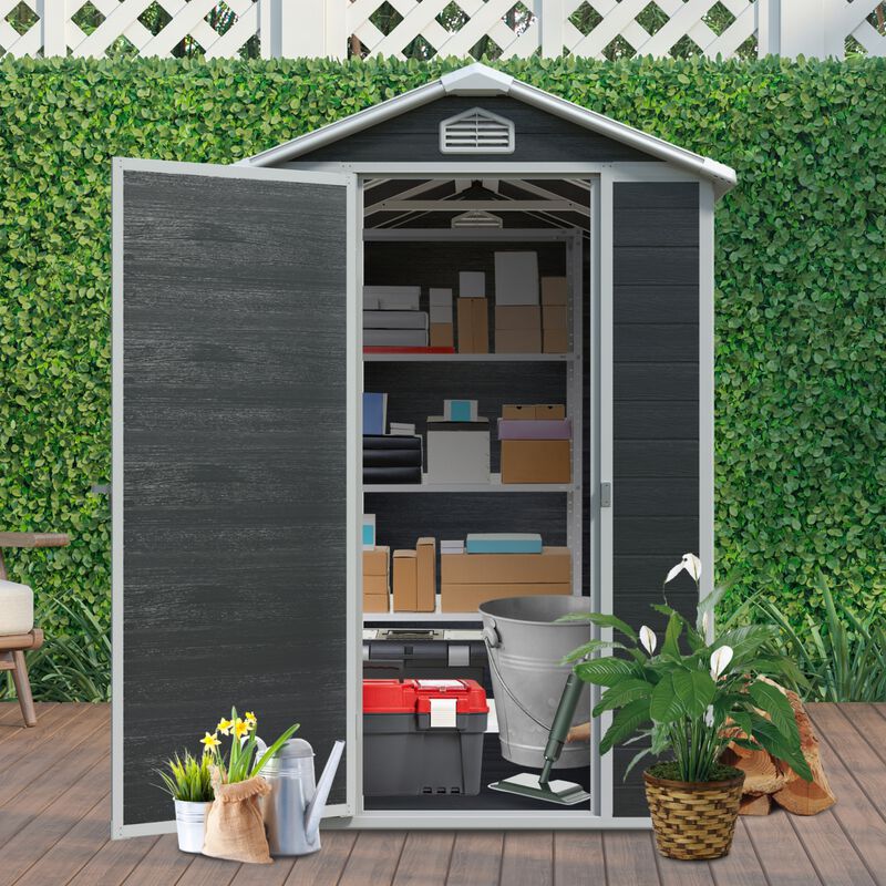 4 ft x 6 ft Outdoor plastic Storage Shed with floor image number 2