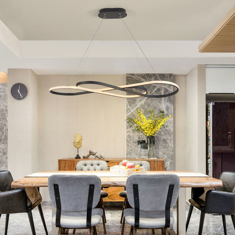 ELEMENT ACE Modern LED Pendant Light with Infinity Design, Adjustable Height Hanging Ceiling Fixture for Living Room Dining Room image number 5