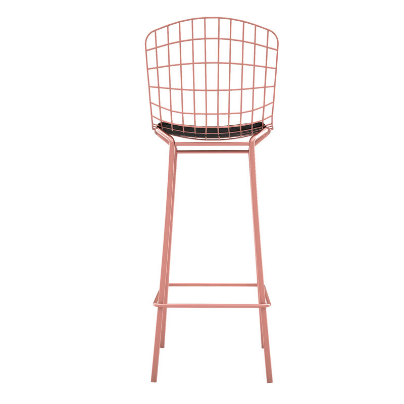 Madeline Pink and Black Bar Stools (Set of 3)