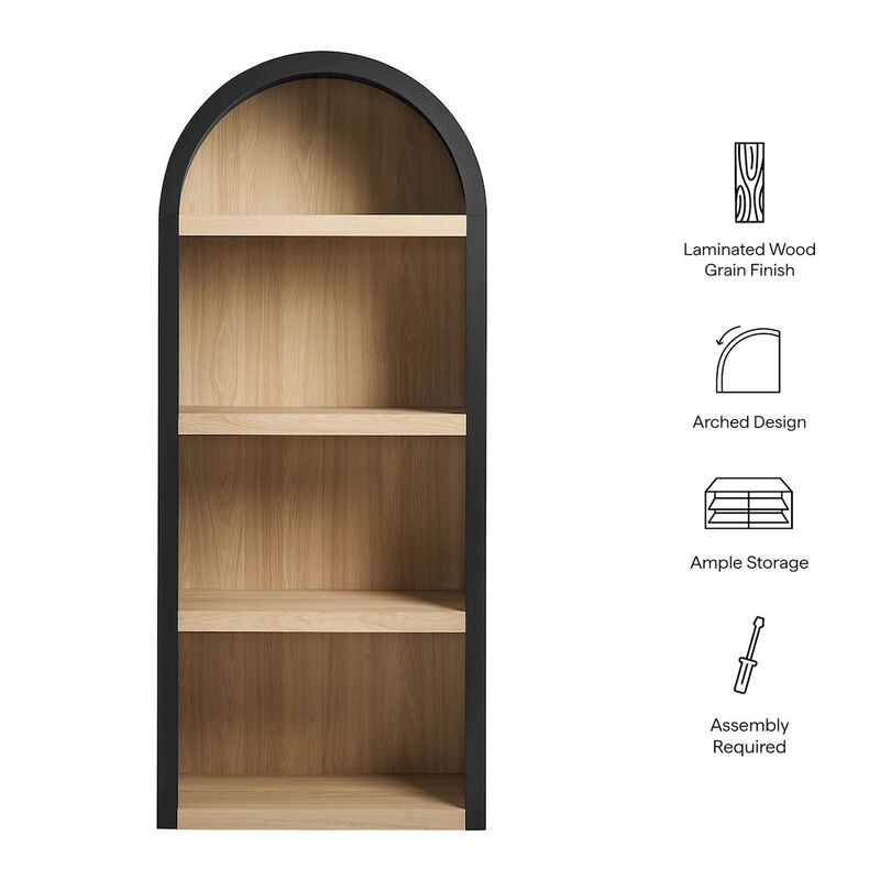 Caleb 4 Arched Display Shelf Bookcase image number 1