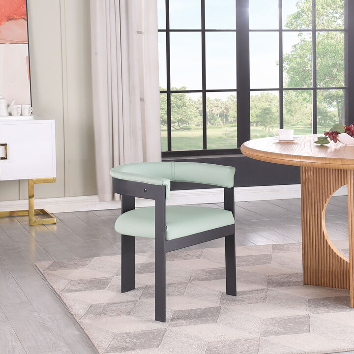 Meridian Furniture Romeo Mint Green Vegan Leather Dining Chair, Set of 2