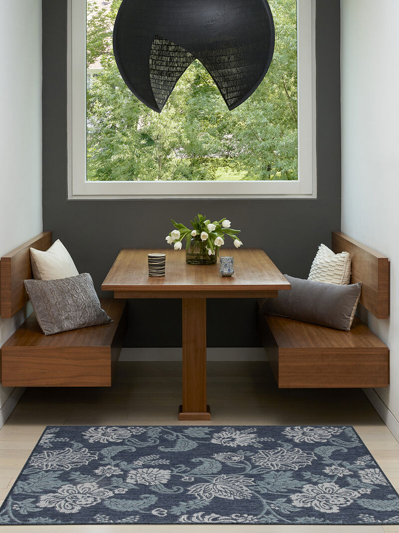 Garden Oasis GOA03 Navy 3' x 5' Rug