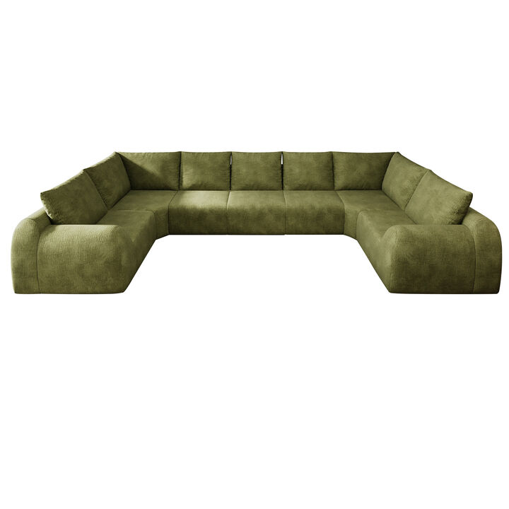 Fron U Shaped Modular Cloud Sectional Sofa