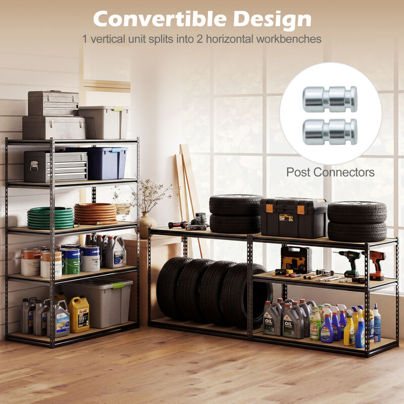Set of 3 5-Tier Heavy-Duty Garage Shelving Units with 2200 LBS Capacity image number 4