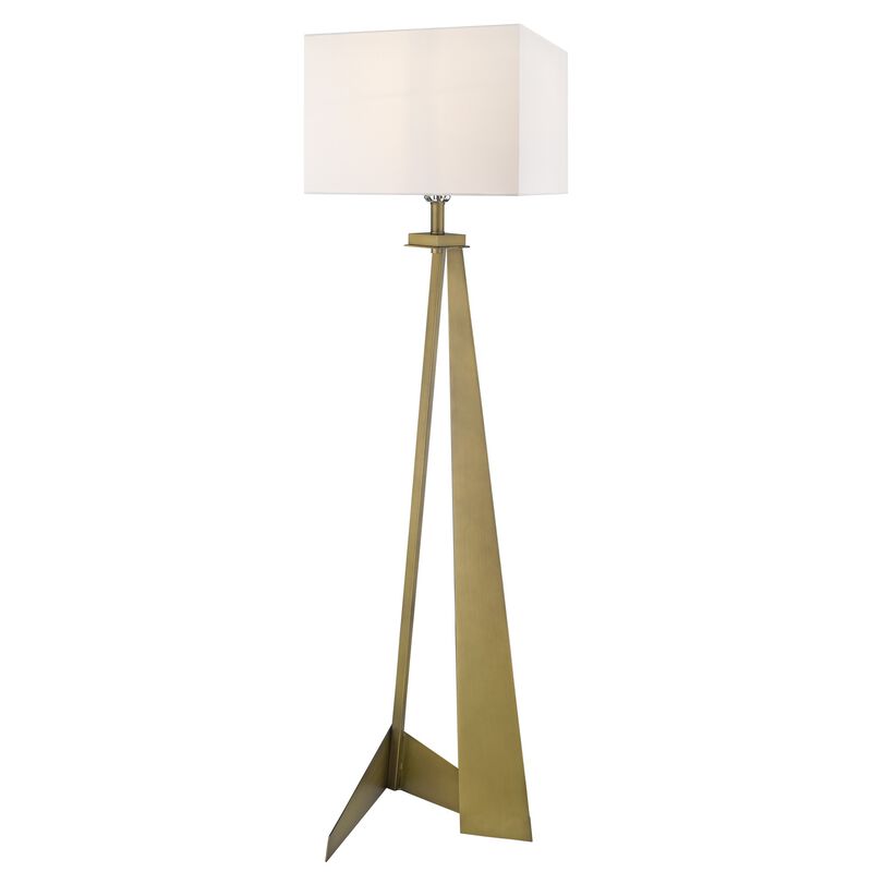 Hivvago 60" Floor Lamp With White Fabric Novelty Shade