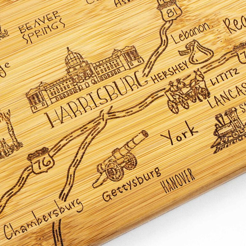 Destination Pennsylvania Cutting Board, 16" x 9-3/4"