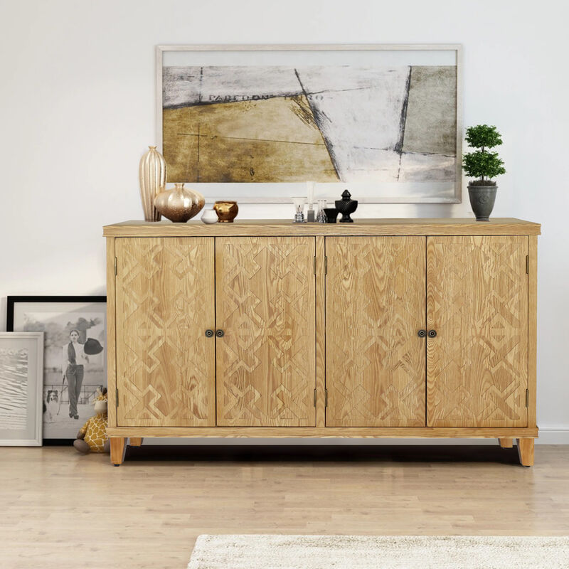 Fabkik Rustic Wooden Sideboard image number 2