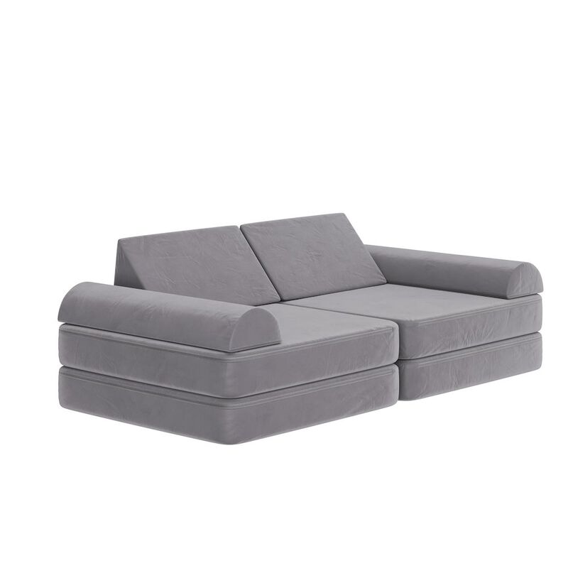 Flash Furniture 56" Modular Kids Play Couch with 6 Soft Foam Sectional Sofa Pieces image number 0