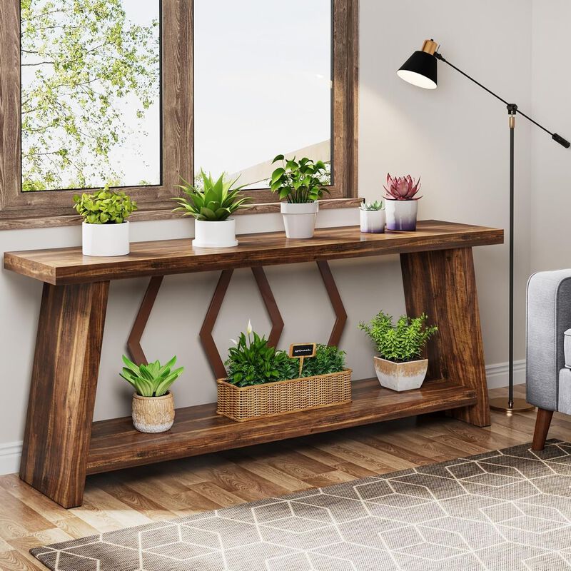 Tribesigns Farmhouse Wood Console Table image number 5