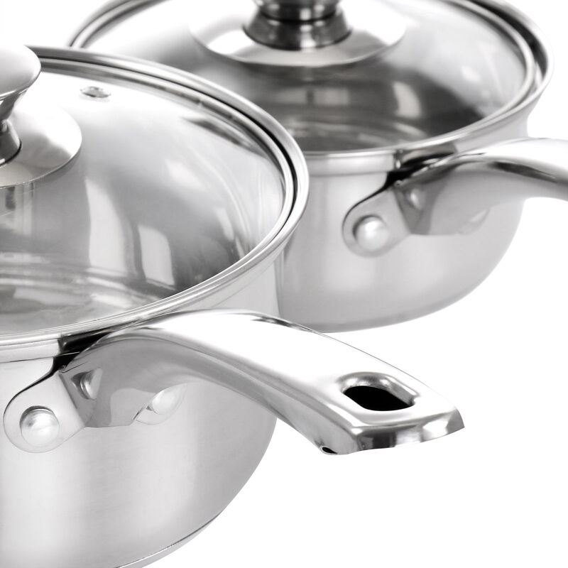 Gibson Home Anston 7 Piece Stainless Steel Cookware Set in Silver
