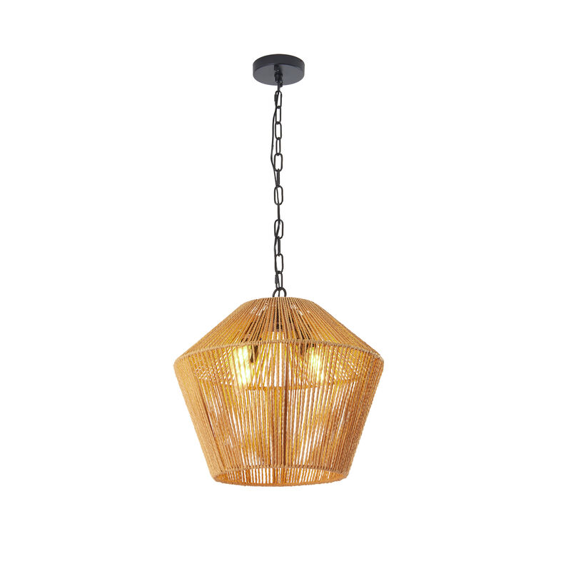 ELEMENT ACE Handcrafted Natural Hemp Rope Pendant Light Fixture with Adjustable Height for Kitchen Island Dining Room or Bedroom image number 0