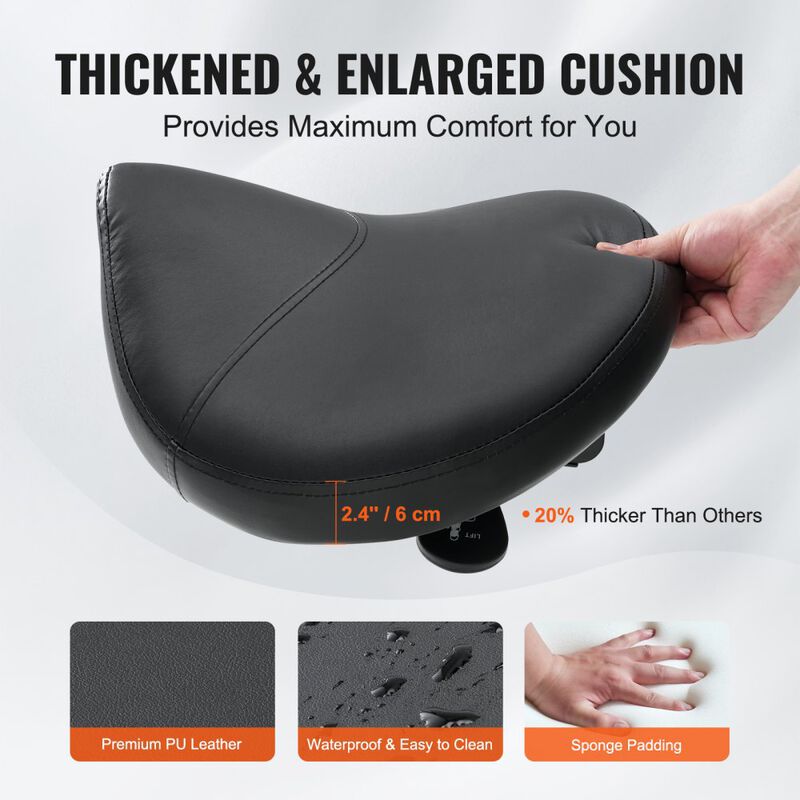 Ergonomic Saddle Stool with Wheels, Swivel PU Leather Seat for Spa, Clinic & Tattoo Studio-Black image number 6