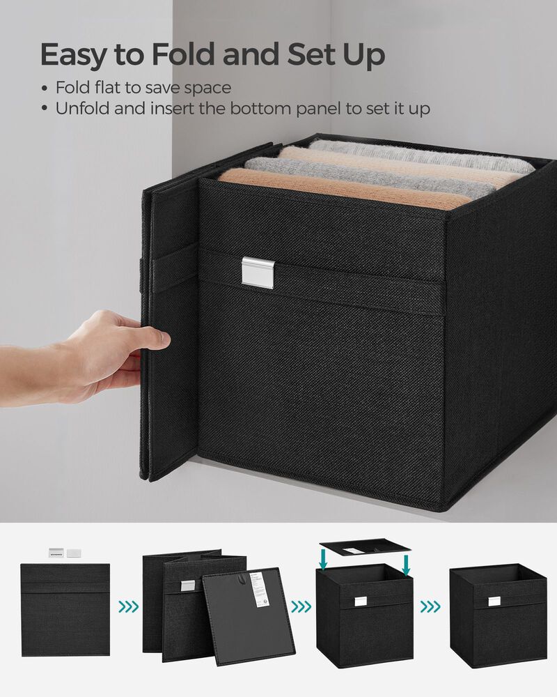 Set of 4 Storage Cubes with Double Handles for Easy Organization and Versatility