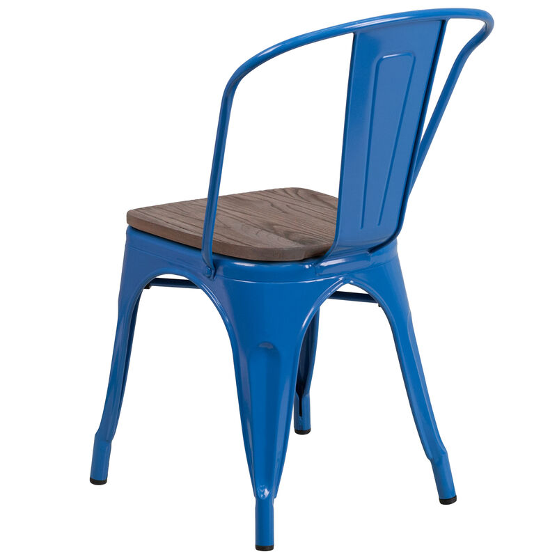 Metal/Wood Colorful Restaurant Chairs image number 3