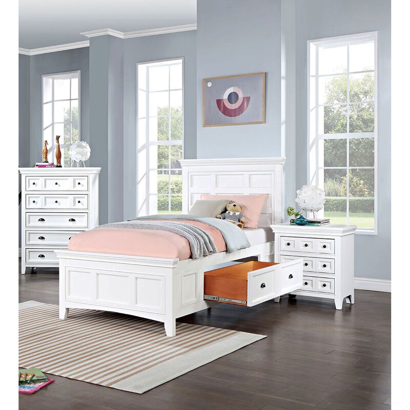 Streamdale Transitional Style White Color Solid Wood 1 Piece Nightstand Only image number 5