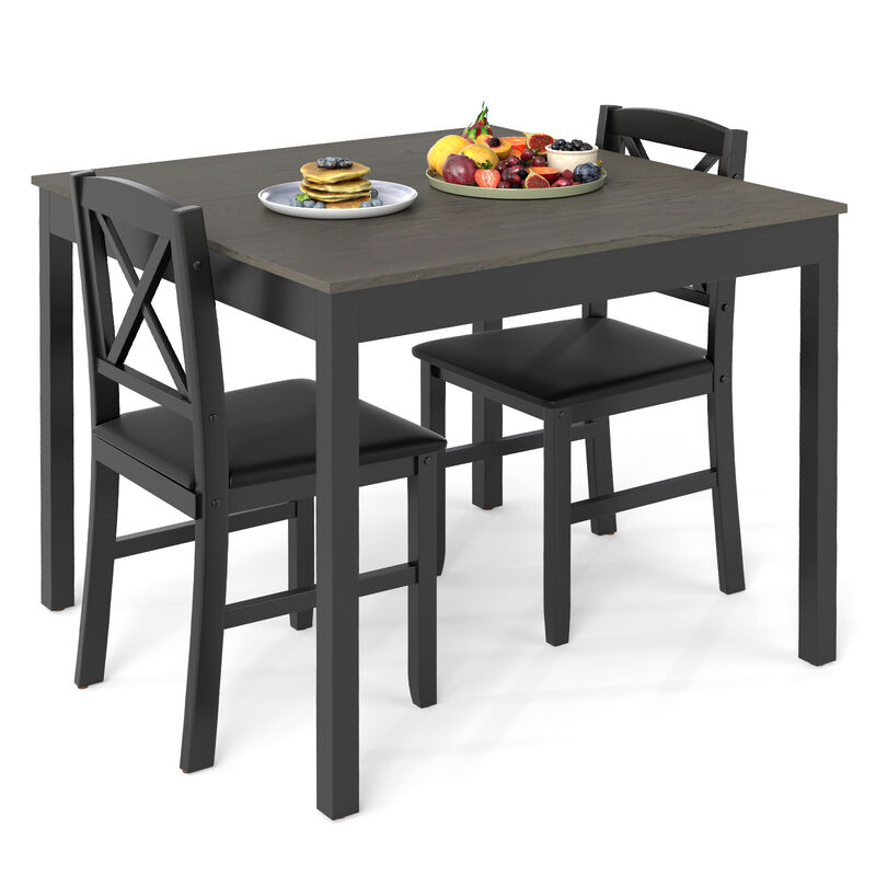 Square Wooden Dining Table Set for 2 with 3 Pieces
