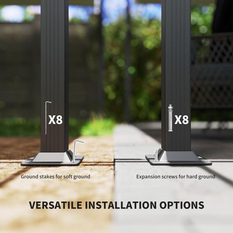 Hivvago 13x13 Patio Pergola with Retractable Roof image number 6