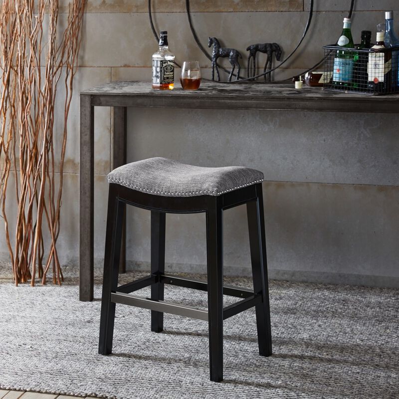 Gracie Mills Jerrell Modern Backless Saddle Counter Stool
