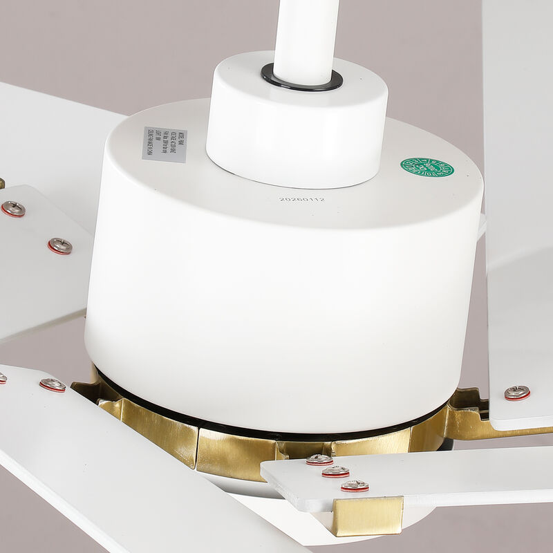 60" Modern Industrial White Reversible Dimmable 5 Aero Blades Ceiling Fan with Light and Remote image number 8