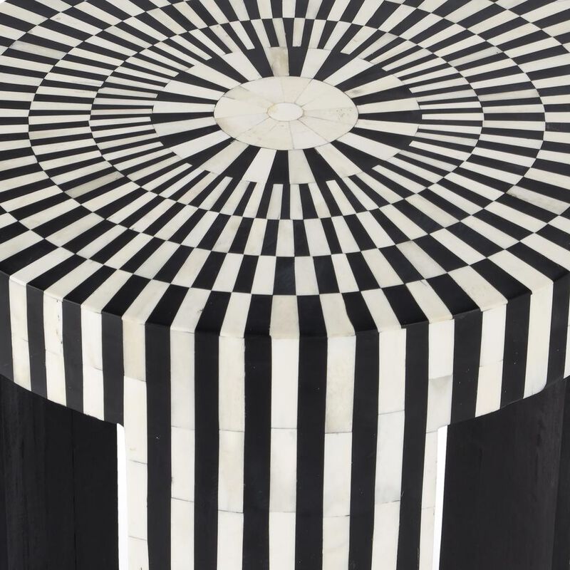 Butler Specialty Rimma Bone Inlay Side Table, Black and White image number 6