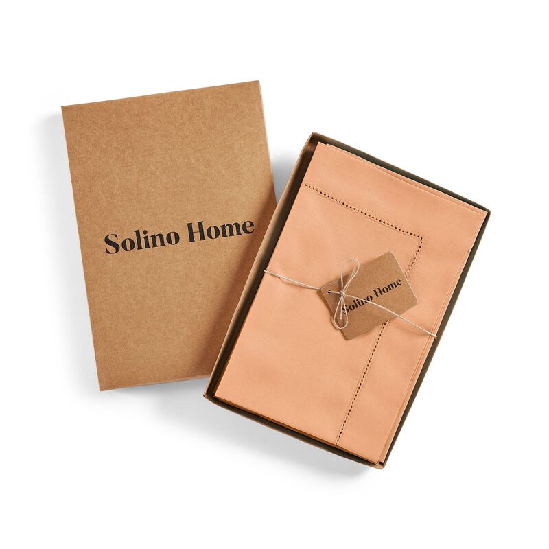 Christmas Cotton Linen Hemstitch Dinner Napkins 20 x 20 in Set of 4, Solino Home