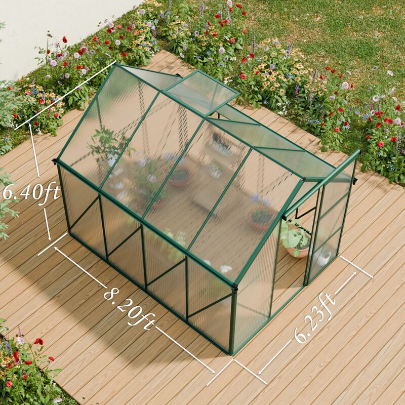 Green-6 x 8 FT Outdoor Patio Greenhouse image number 8