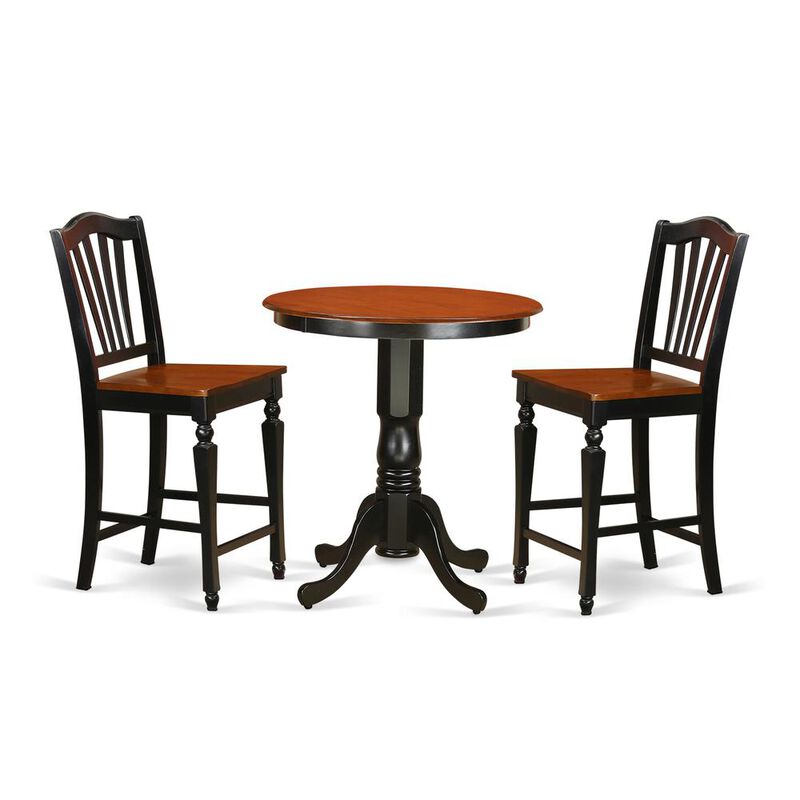 3 Pc Dining counter height set - high top Table and 2 counter height stool.