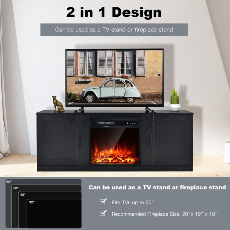 Hivvago 58 Inch TV Stand with 1500W Faux Fireplace for TVs up to 65 Inch
