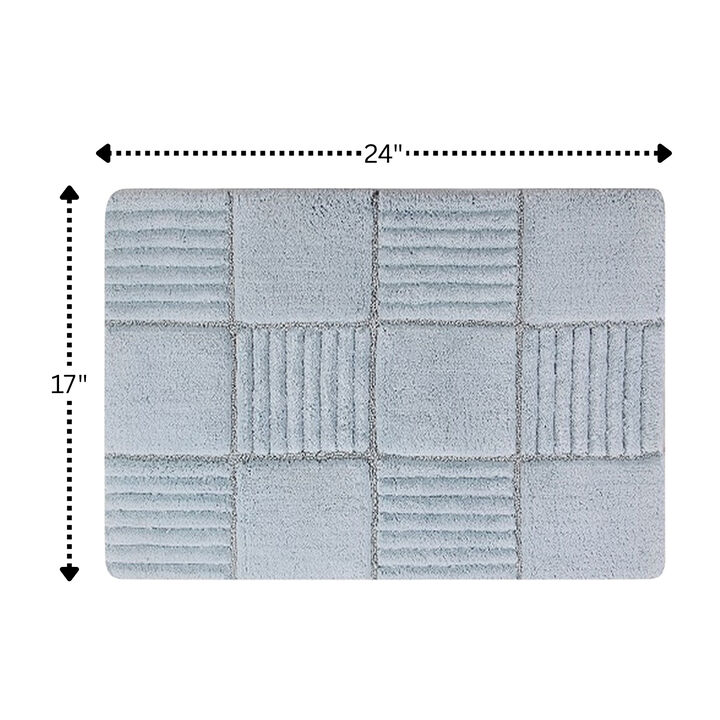 Knightsbridge Chakkar Board 220 GSF Non Skid Back Bath Rug 17 x 24 - Light Blue