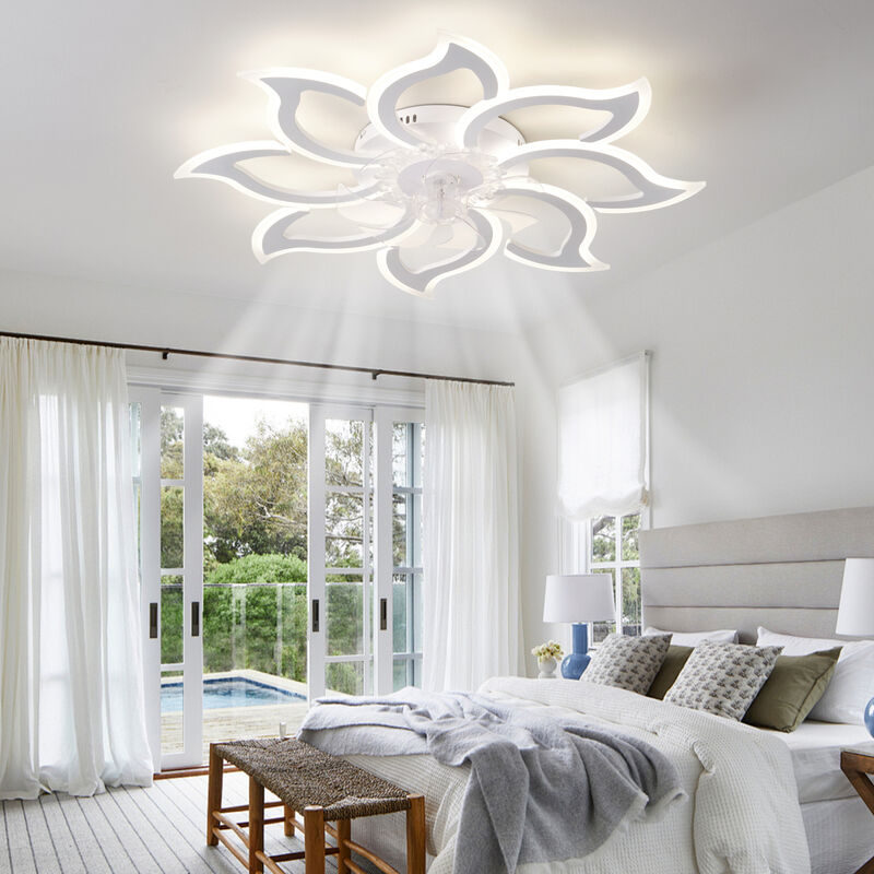 ELEMENT ACE Flush Mount Quiet Ceiling Fan with Dimmable LED Light, App & Remote Control, Reversible Motor, Multiple Wind Speeds for Bedroom Living Room Dining Room image number 1