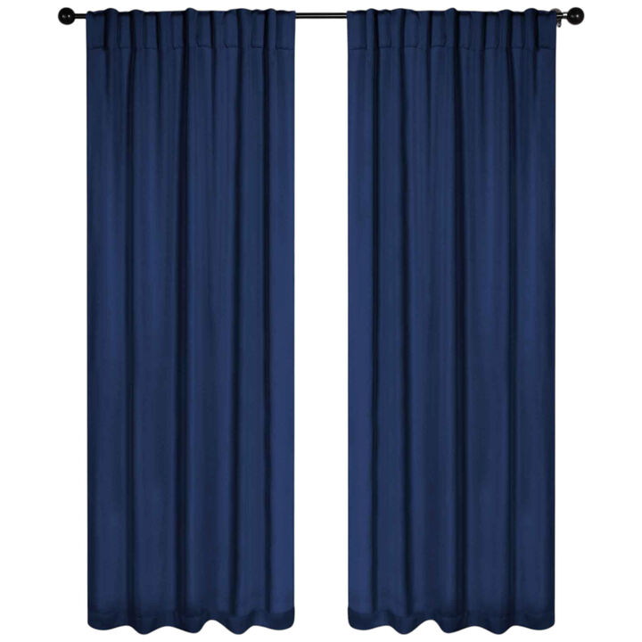Blackout Window Curtains Set of 2 Solid Room Darkening Back Tab Panels