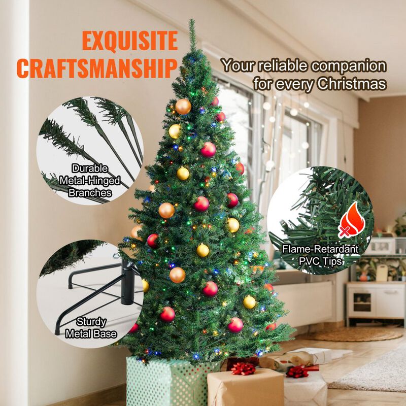 6.5FT Artificial Christmas Tree with Multi Color LED Lights Full Shape image number 3