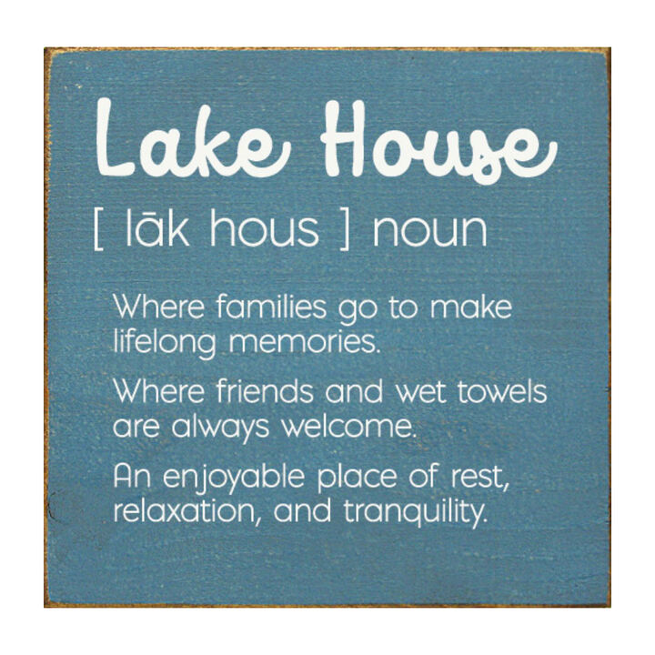 Lake House Definition Wooden Wall Sign for Cabin Decor