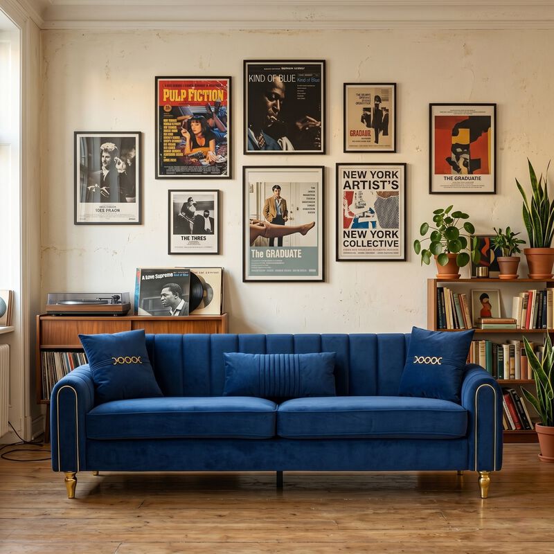 Dosjig Glam Tufted Velvet Sofa image number 1