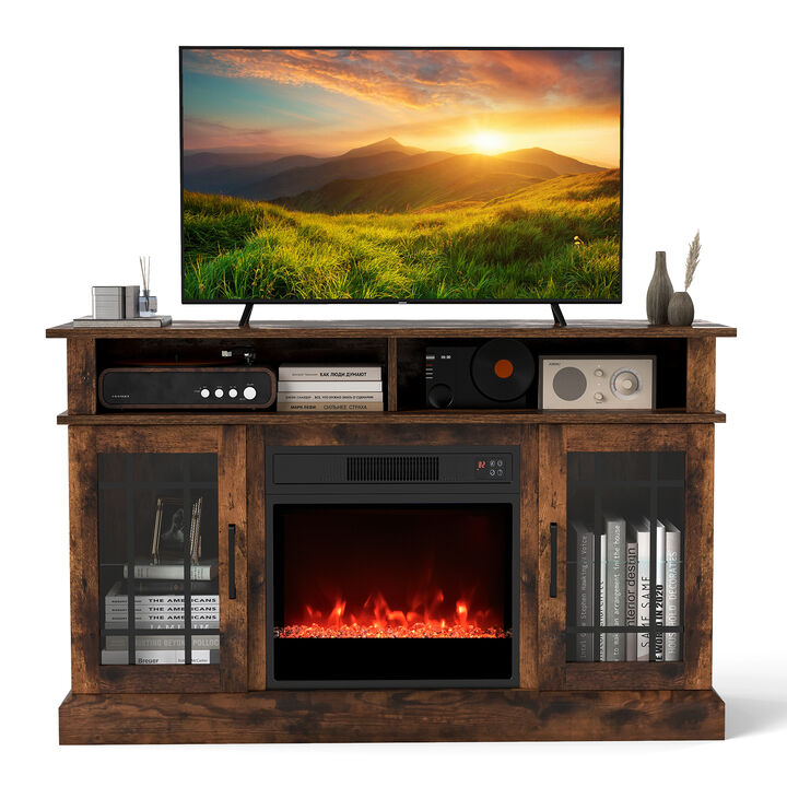 Fireplace TV Console with Remote & LED Mood Lighting &ndash; Media Cabinet for TVs Up to [40 inches]"