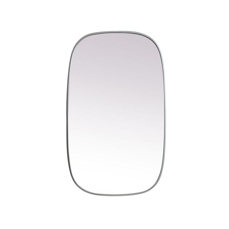 Elegant Decor Metal Frame Oval Mirror 24x40 Inch in Silver