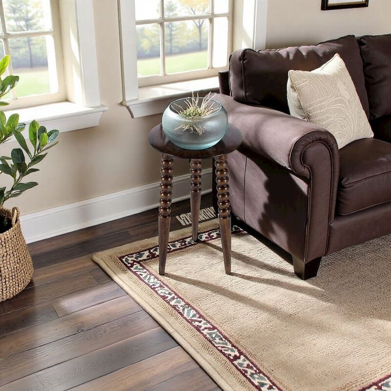 Starlight Canyon Home Round Wood Side Table &ndash; Small Round Nightstand in Brown Mango Finish image number 2